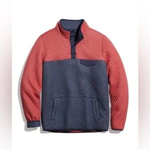 Marine Layer Colorblock Corbet Pullover in Mood Indigo/Red